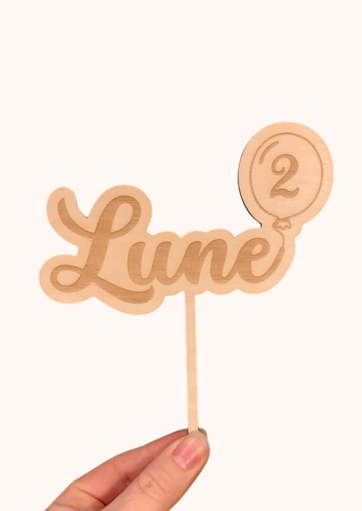 Taarttopper gegraveerd met ballon