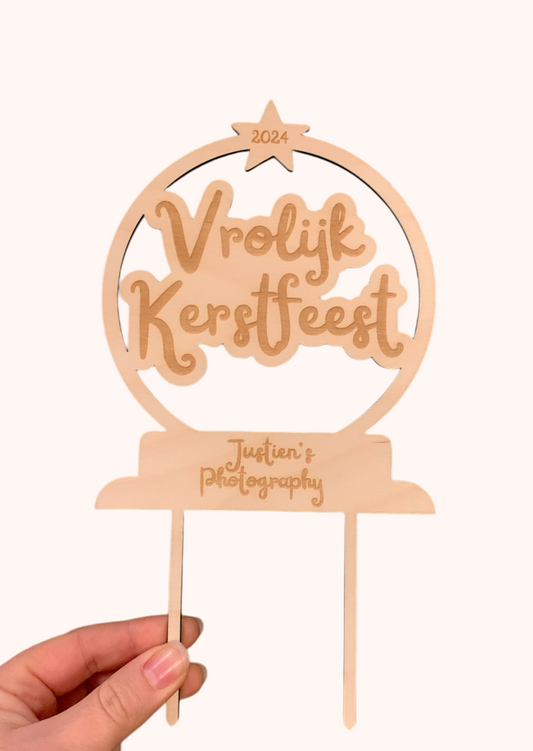 Taarttopper vrolijk kerstfeest