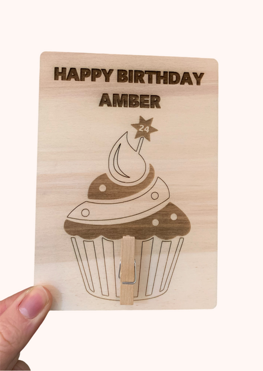 Verjaardagskaart cupcake